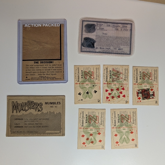 Vintage 1930s-60s Tobacco & TV Card Lot - Munsters, Mod Squad, Marilyn ID - Picture 2 of 2